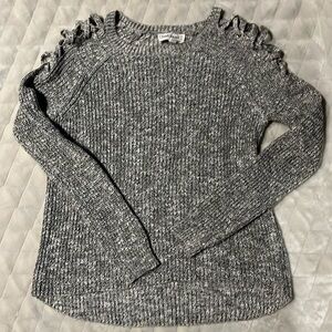 Grey Cold Shoulder Sweater